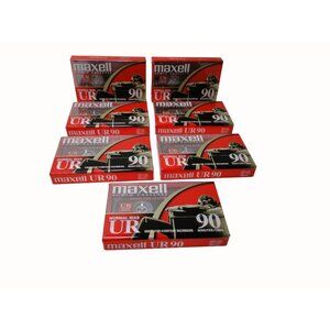 7 Pack Maxell UR 90 Minute Blank Audio Cassette Tapes Normal Bias New Sealed